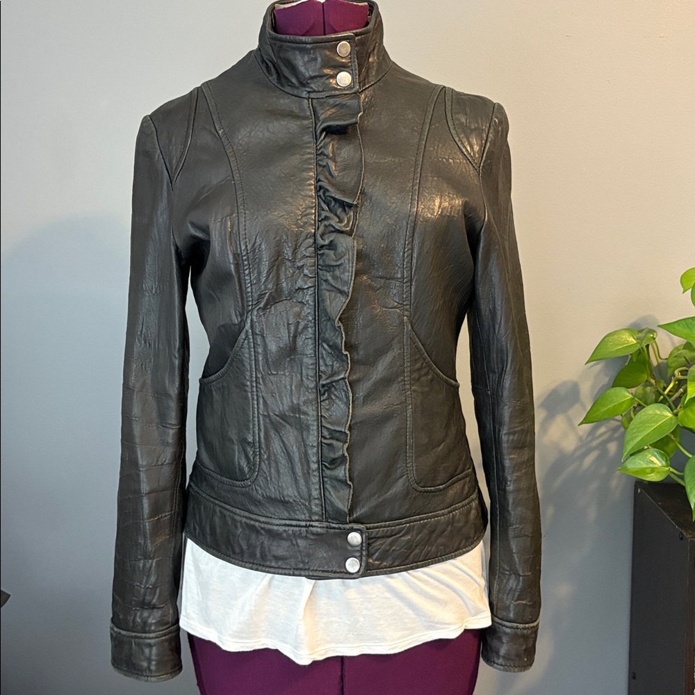 Black Rivet Women's Black Leather Jacket